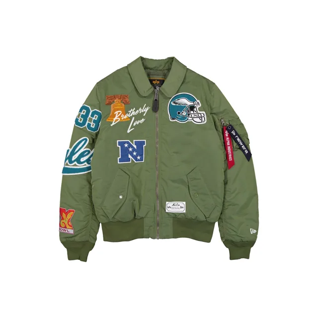 Veste de vol Alpha Industries x Philadelphia Eagles Sage Green MA-1