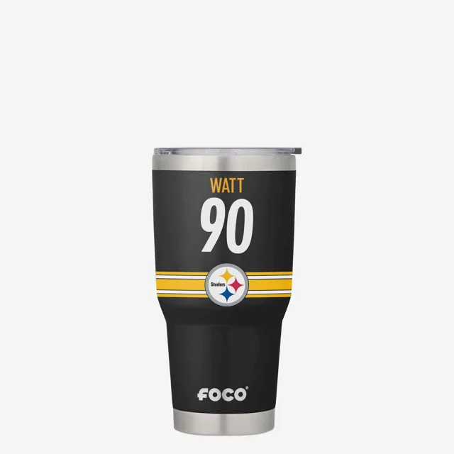 TJ Watt Pittsburgh Steelers Logo de l'équipe Gobelet de joueur de 30 oz