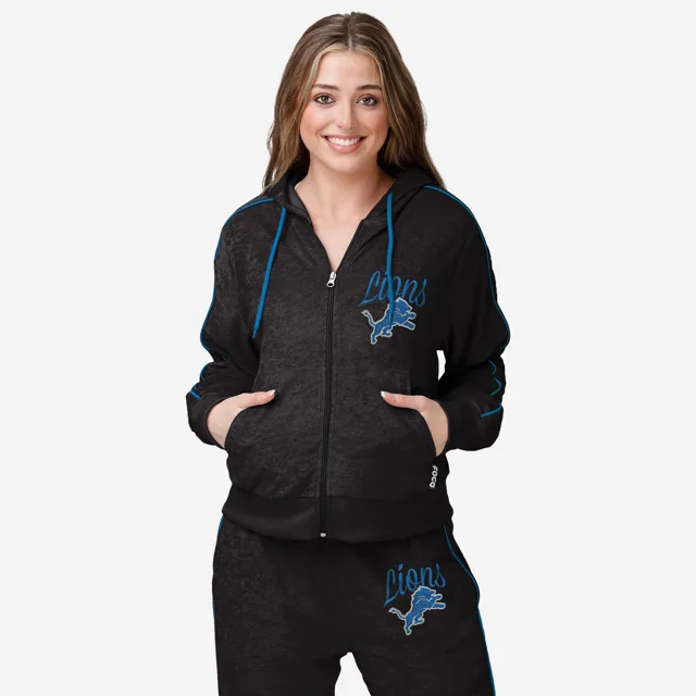 Detroit Lions Haut zippé en tricot éponge pour femme