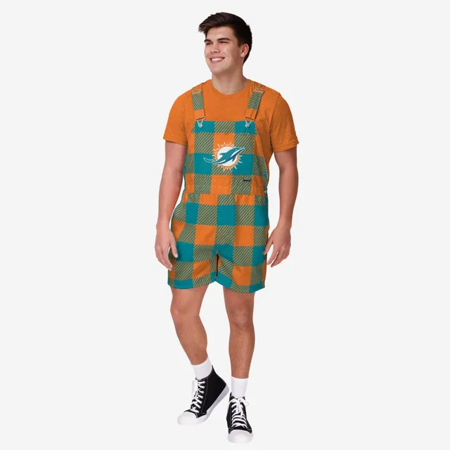 Miami Dolphins Cuissard à bretelles à carreaux pour hommes