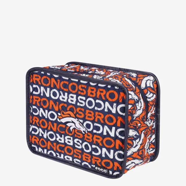 Trousse à maquillage imprimée matelassée Denver Broncos