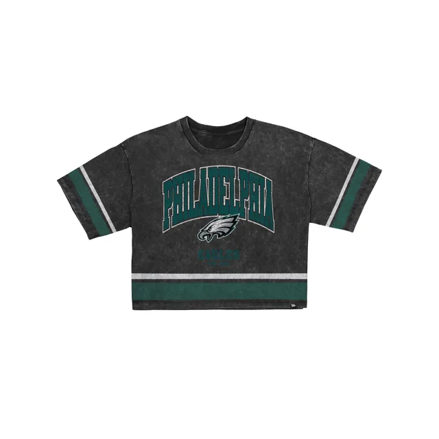 Philadelphia Eagles T-shirt court à rayures vintage pour femme