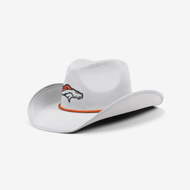 Denver Broncos Chapeau de cowboy avec logo en strass blanc