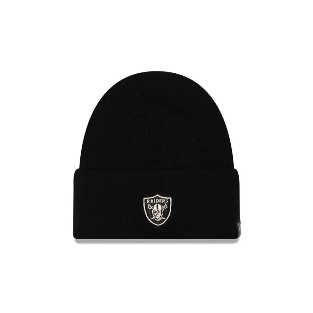 Las Vegas Raiders Bonnet en tricot sans revers en cachemire noir