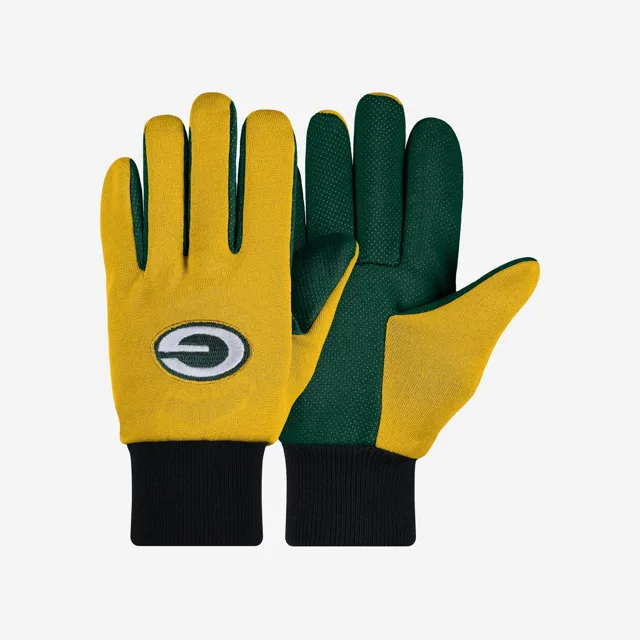 Gants utilitaires à paume colorée Green Bay Packers