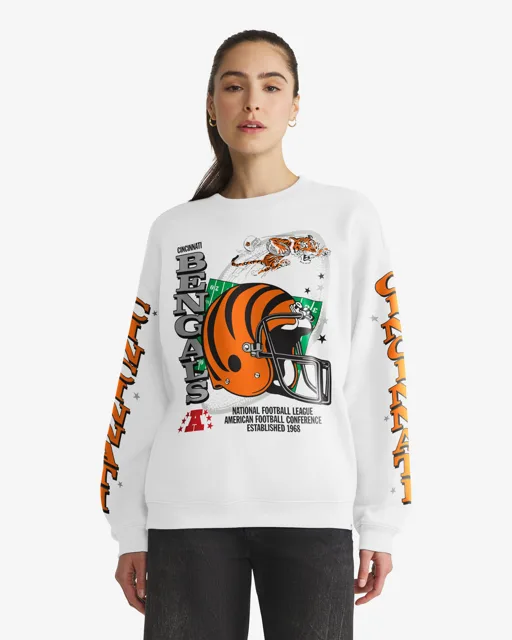 Cincinnati Bengals ÉQUIPAGE SURDIMENSIONNÉ HISTORIQUE THUNDEROUS '47 POUR FEMMES