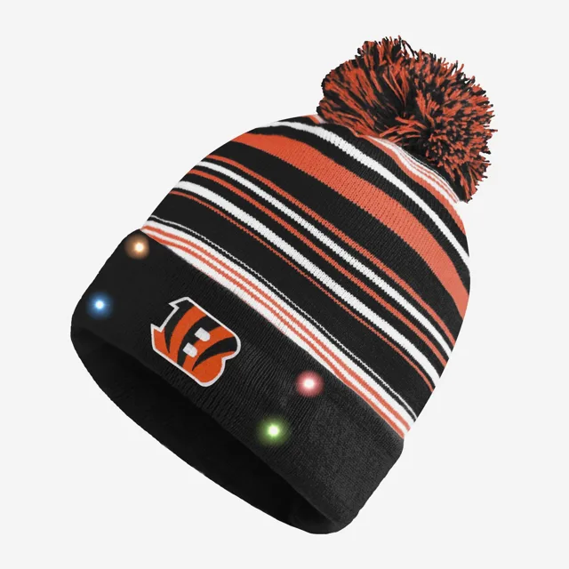 Bonnet lumineux à rayures horizontales Cincinnati Bengals