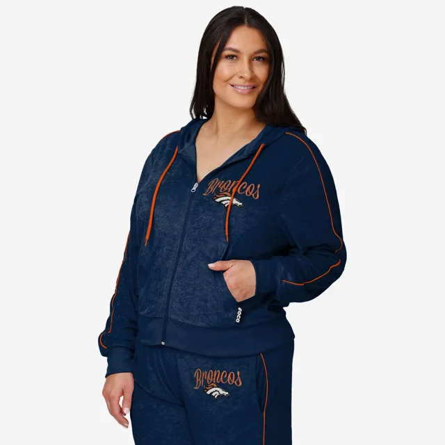 Denver Broncos Haut zippé en tricot éponge pour femme
