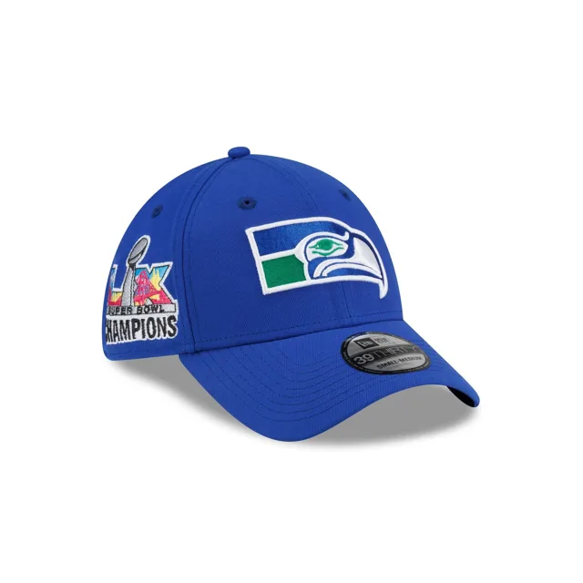 Seattle Seahawks Super Bowl LX Champions Sidepatch Bleu 39THIRTY Chapeau Stretch Fit