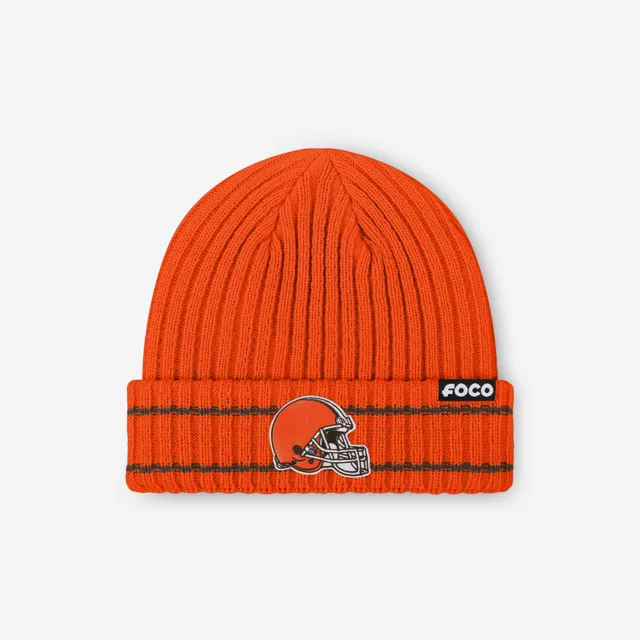 Bonnet côtelé avec logo principal Cleveland Browns