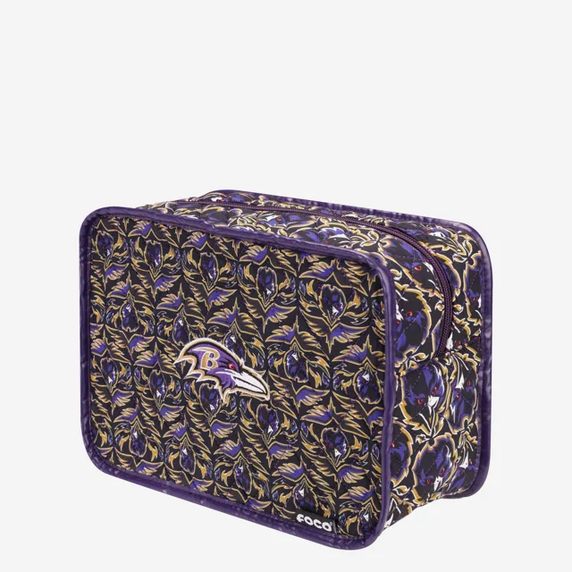 Trousse à maquillage imprimée matelassée Baltimore Ravens