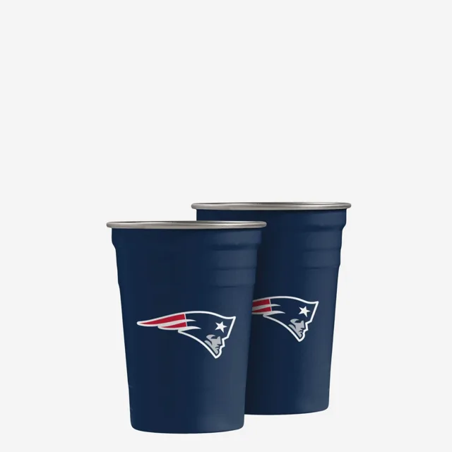 New England Patriots Lot de 2 gobelets réutilisables en acier inoxydable de 16 oz