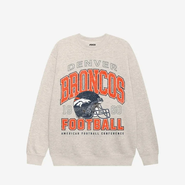 Sweat-shirt universitaire à col rond Denver Broncos