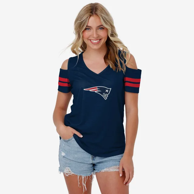 New England Patriots T-shirt à épaules dénudées pour femme