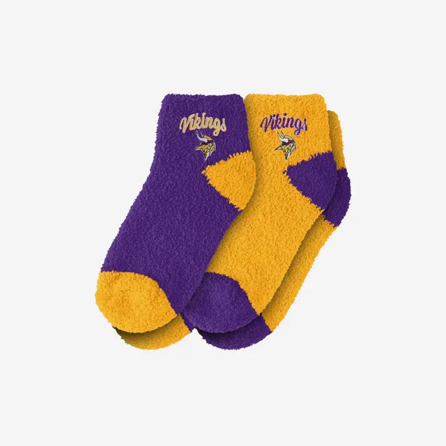 Minnesota Vikings Lot de 2 socquettes floues avec logo script pour femme