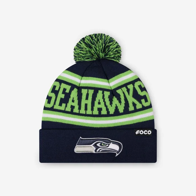Bonnet à pompon avec logo principal Seattle Seahawks