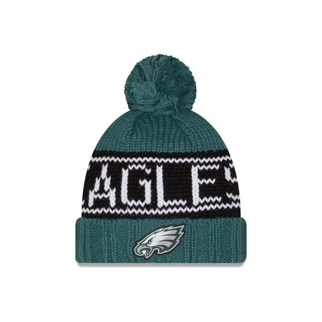 Philadelphia Eagles 2026 Sideline Bonnet en tricot à pompon pour temps froid pour femmes